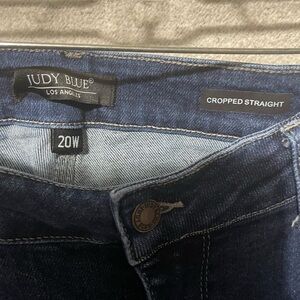 Judy Blue Cropped Straight Jeans - Dark Blue